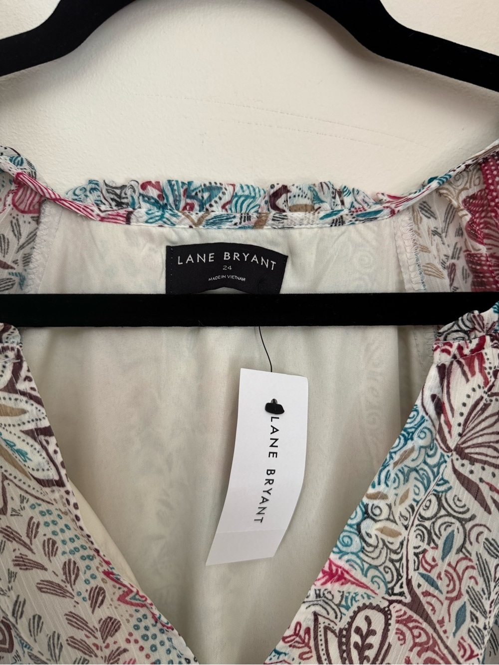 Lane Bryant Ruffle Detail Fit & Flare Midi Dress Women’s Size 24 NWT Floral - Picture 5 of 9